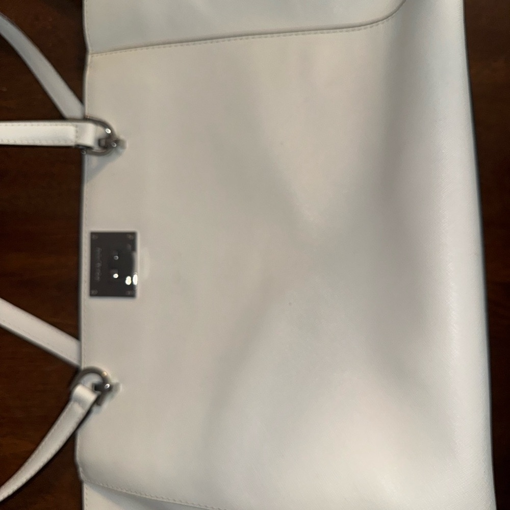 Michael Kors White Leather Tote
